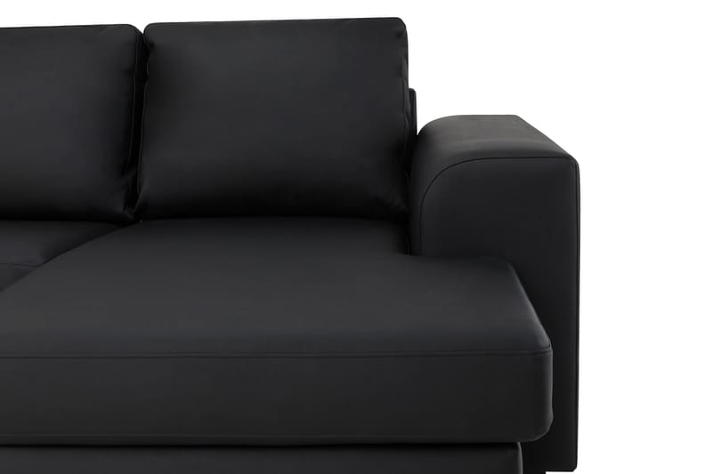 Link 5-sits Vänstervänd U-formad XX-Large Soffa med Divan och Schäslong i Konstläder - Svart - Möbler - Soffa - Skinnsoffor