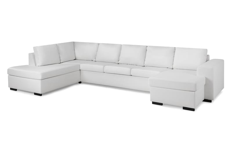Link 5-sits Vänstervänd U-formad XX-Large Soffa med Divan och Schäslong i Tyg - Vit - Möbler - Soffa - Skinnsoffor