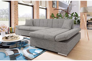 Malwi Divanbäddsoffa 278x162x76 cm - Grå - Möbler - Soffa - Bäddsoffa - Bäddsoffa divan