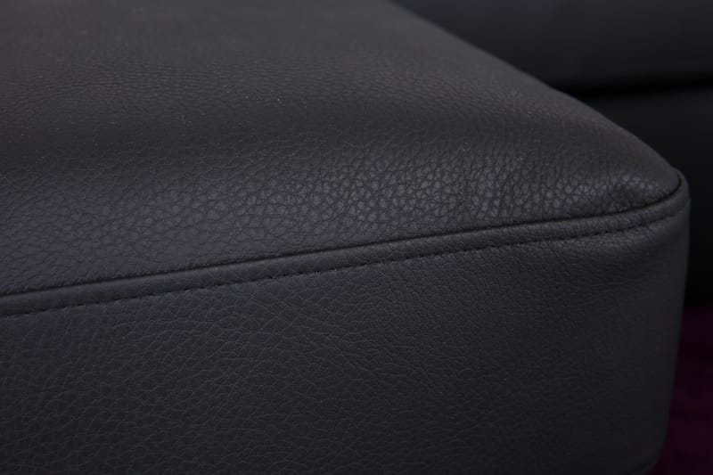 Memphis 4-sits Högervänd U-formad Soffa med Divan och Schäslong i Konstläder - Svart - Möbler - Soffa - Skinnsoffor