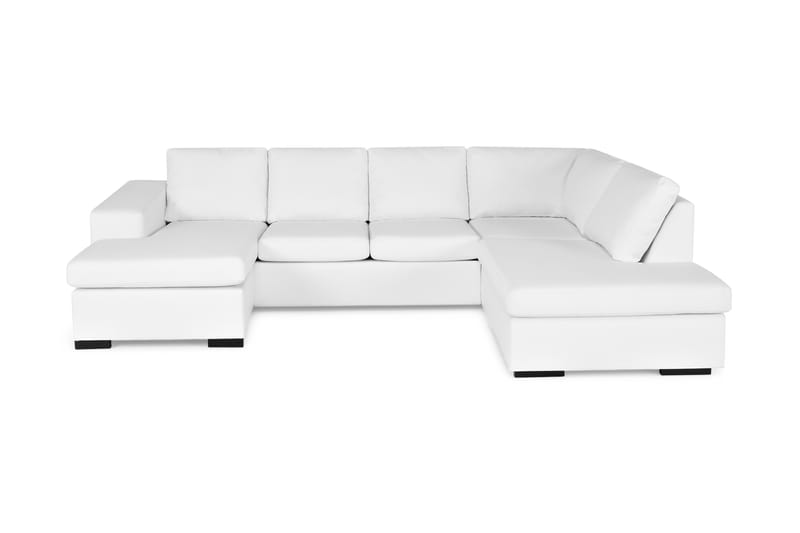 Memphis 4-sits Högervänd U-formad Soffa med Divan och Schäslong i Konstläder - Vit - Möbler - Soffa - Skinnsoffor