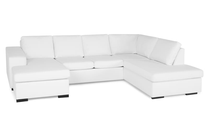 Memphis 4-sits Högervänd U-formad Soffa med Divan och Schäslong i Konstläder - Vit - Möbler - Soffa - Skinnsoffor