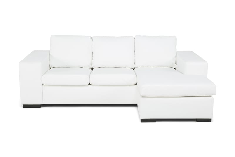 Memphis Divansoffa 3-sits Vändbar Konstläder - Vit - Divansoffor & schäslongsoffa - Skinnsoffor - 3 sits soffa med divan