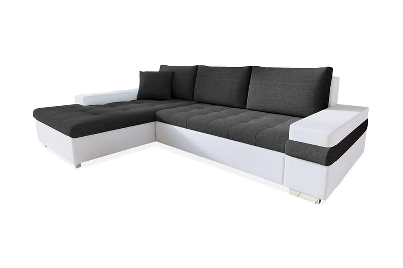 Naoma Divanbäddsoffa 274x182x83 cm - Grå/Vit - Bäddsoffa - Bäddsoffa divan - Skinnsoffor