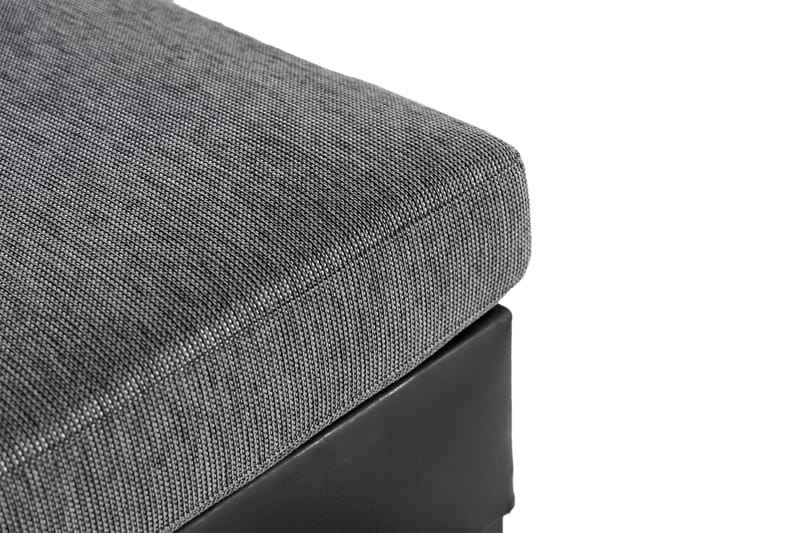 Ocean 4-sits Högervänd U-formad Soffa med Divan och Schäslong i Tyg/Konstläder - Grå / Svart - Möbler - Soffa - Skinnsoffor