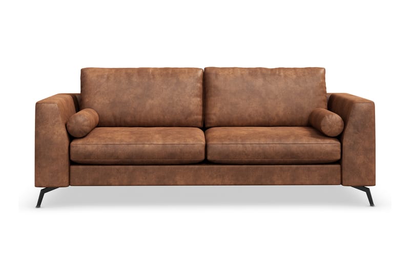 Ocean Lyx 3-sits Soffa i Konstläder - Brun - Möbler - Soffa - Skinnsoffor