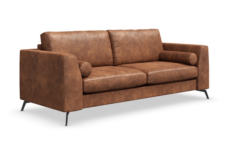 Ocean Lyx 3-sits Soffa i Konstläder - Brun - Möbler - Soffa - Skinnsoffor