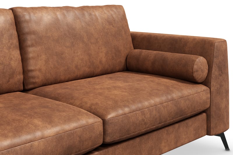 Ocean Lyx 3-sits Soffa i Konstläder - Brun - Möbler - Soffa - Skinnsoffor