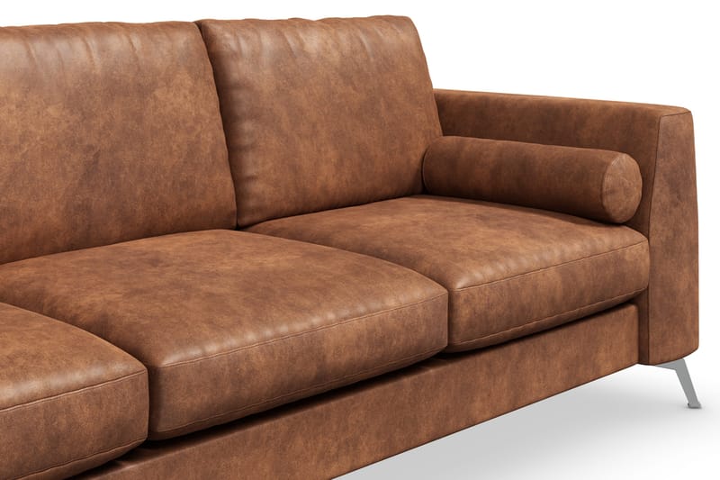 Ocean Lyx 3-sits Soffa i Konstläder - Brun - Möbler - Soffa - 3 sits soffa