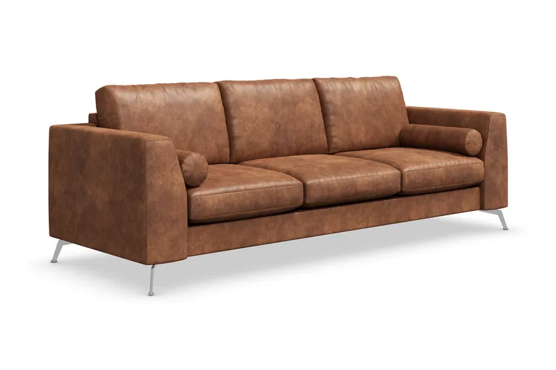 Ocean Lyx 3-sits Soffa i Konstläder - Brun - Möbler - Soffa - 3 sits soffa