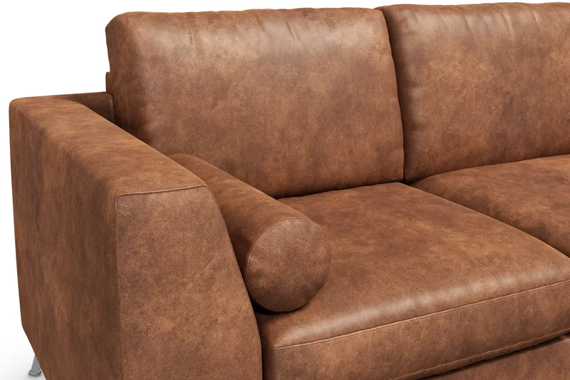 Ocean Lyx 3-sits Soffa i Konstläder - Brun - Möbler - Soffa - 3 sits soffa