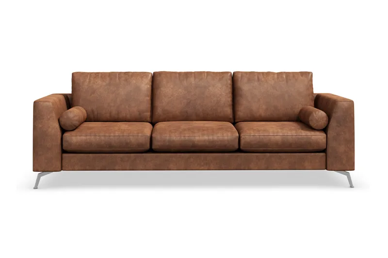 Ocean Lyx 3-sits Soffa i Konstläder - Brun - Möbler - Soffa - 3 sits soffa