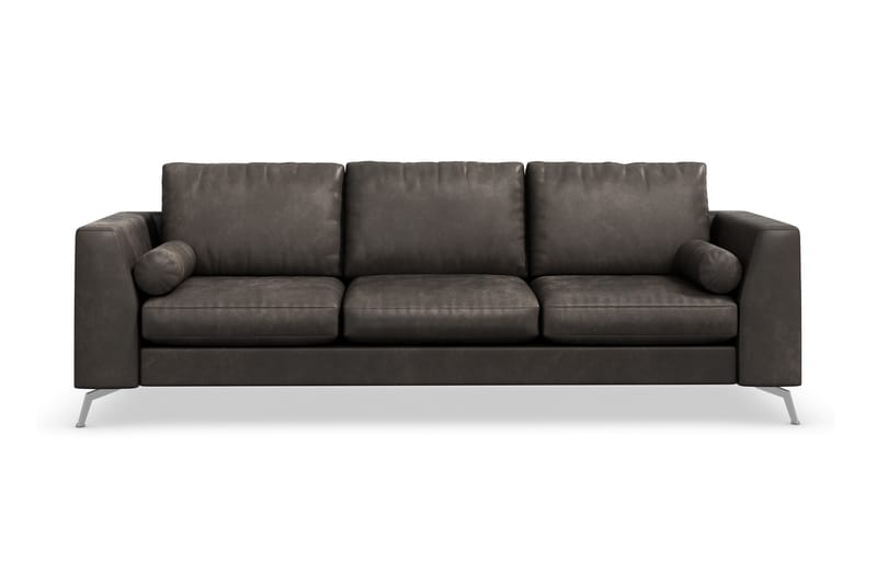 Ocean Lyx 3-sits Soffa i Konstläder - Mörkgrå - Möbler - Soffa - Skinnsoffor