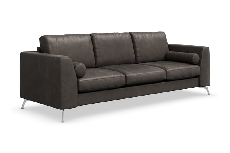 Ocean Lyx 3-sits Soffa i Konstläder - Mörkgrå - Möbler - Soffa - Skinnsoffor