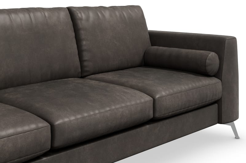Ocean Lyx 3-sits Soffa i Konstläder - Mörkgrå - Möbler - Soffa - Skinnsoffor