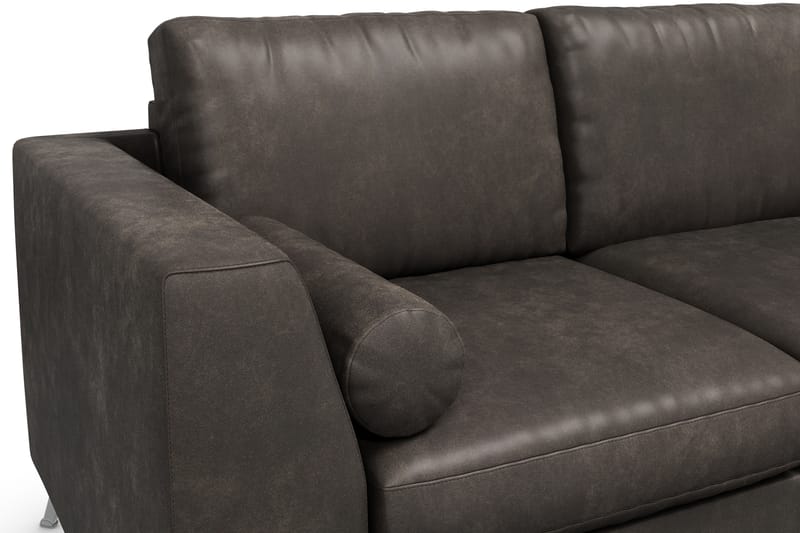 Ocean Lyx 3-sits Soffa i Konstläder - Mörkgrå - Möbler - Soffa - Skinnsoffor