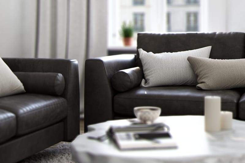 Ocean Lyx 3-sits Soffa i Konstläder - Mörkgrå - Möbler - Soffa - 3 sits soffa