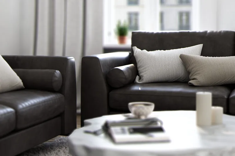 Ocean Lyx 3-sits Soffa i Konstläder - Mörkgrå - Möbler - Soffa - 3 sits soffa