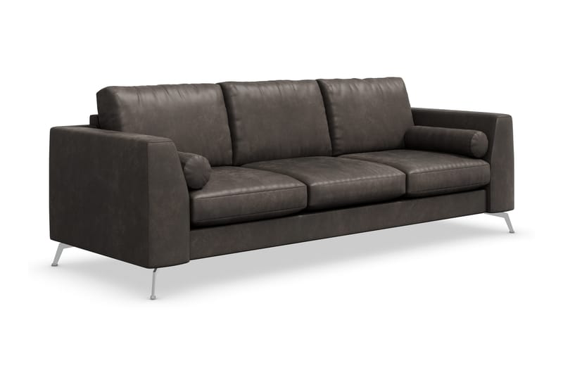 Ocean Lyx 3-sits Soffa i Konstläder - Mörkgrå - Möbler - Soffa - 3 sits soffa