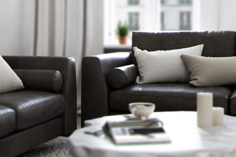 Ocean Lyx 3-sits Soffa - Svart/Läder - Möbler - Soffa - Skinnsoffor