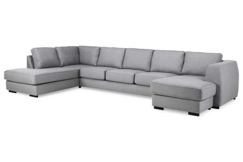 Optus U-soffa Large med Divan Höger - Ljusgrå - U-soffa