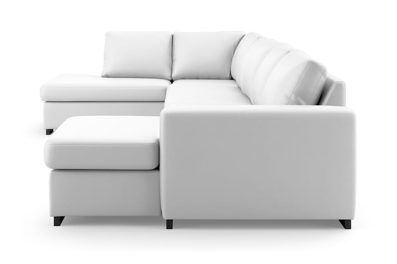 Porto U-soffa Large med Divan Höger Konstläder - Vit - Skinnsoffor - U-soffa