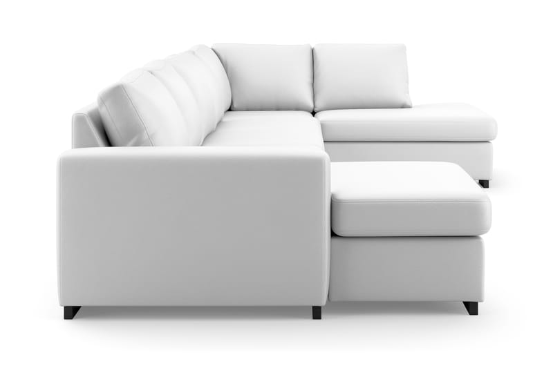 Porto U-soffa Large med Divan Vänster Konstläder - Vit - Skinnsoffor - U-soffa