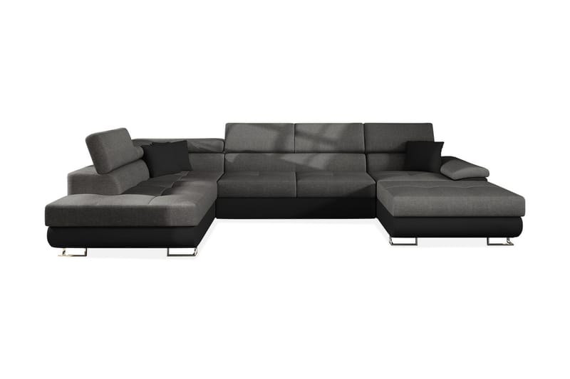 Reginia 8-sits Bäddsoffa - Grå/Svart - Möbler - Soffa - Bäddsoffa - Bäddsoffa divan