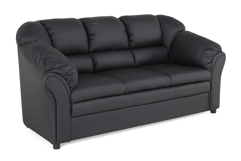 Salvador 3-sits Soffa Konstläder - Svart/Konstläder - Möbler - Soffa - Skinnsoffor