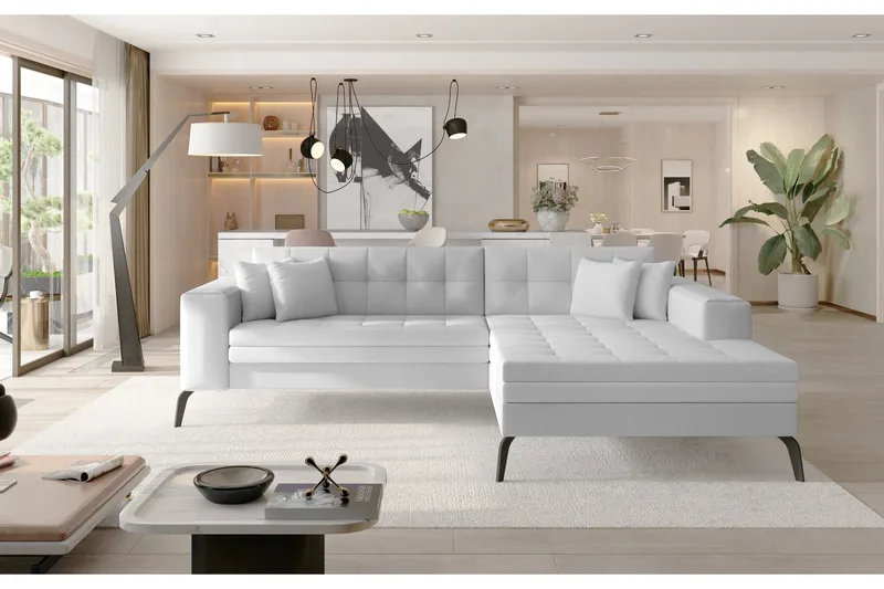 Solangis Divansoffa Höger - Läder/Vit - Möbler - Soffa - Skinnsoffor