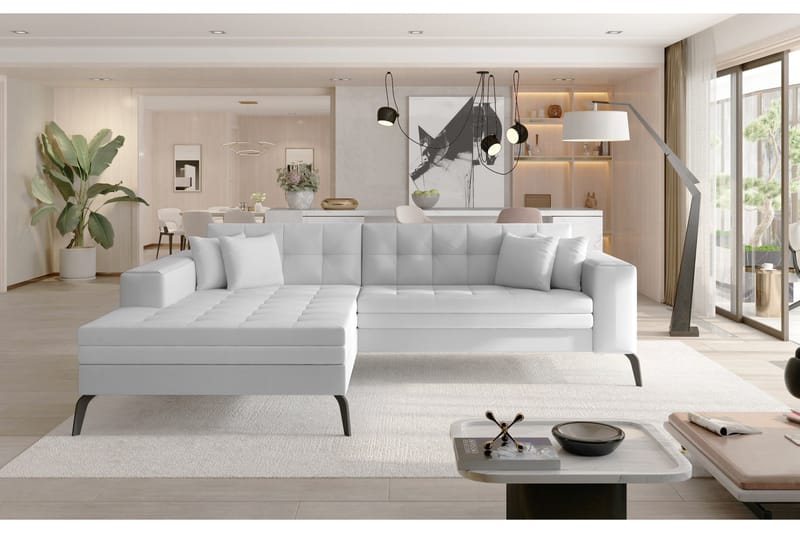 Solangis Divansoffa Vänster, Läder/Vit