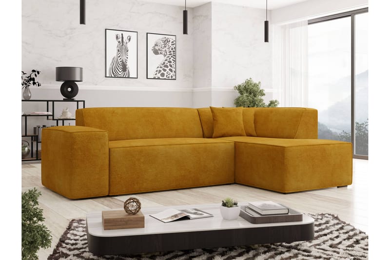 Slucajno Soffa m. Schäslong 4-sits - Gul - Möbler - Soffa - Divansoffor & schäslongsoffa