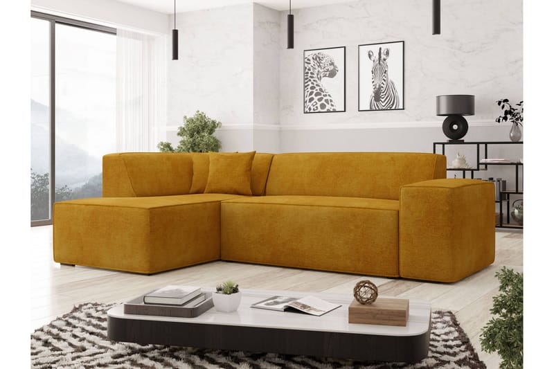 Slucajno Soffa m. Schäslong 4-sits - Gul - Möbler - Soffa - Divansoffor & schäslongsoffa