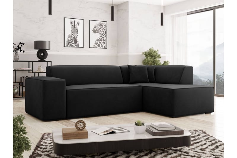 Slucajno Soffa m. Schäslong 4-sits - Svart - Möbler - Soffa - Divansoffor & schäslongsoffa