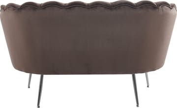 Soffa 2-sits brun sammet med kromade ben - Brun - Möbler - Soffa - 2 sits soffa