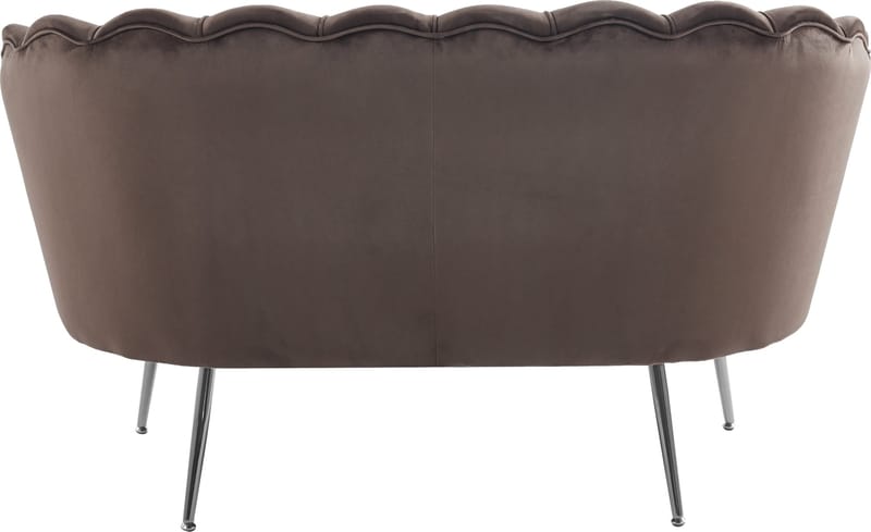 Soffa 2-sits brun sammet med kromade ben - Brun - Möbler - Soffa - Sammetssoffa