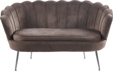 Soffa 2-sits brun sammet med kromade ben - Brun - Möbler - Soffa - 2 sits soffa