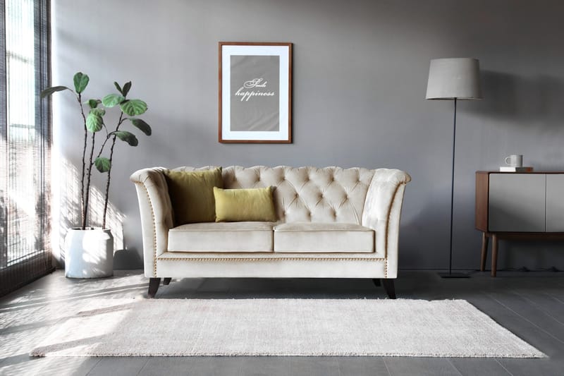 Soffa 2-sits chesterfield beige - Milton - Beige - Möbler - Soffa - Chesterfield soffa