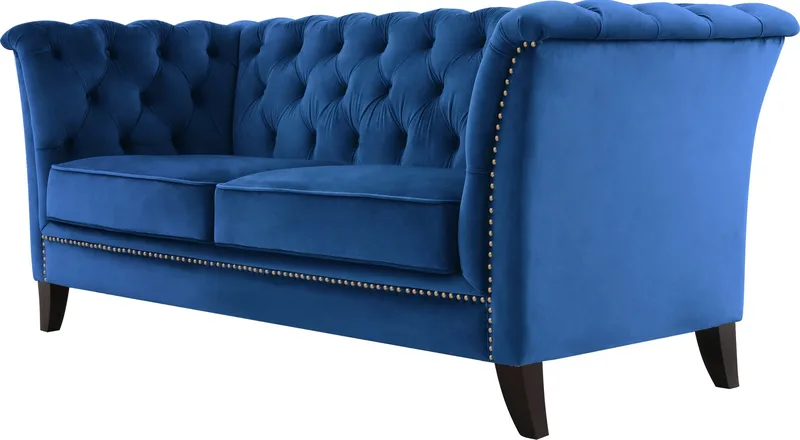 Soffa 2-sits chesterfield blå - Milton, Blå