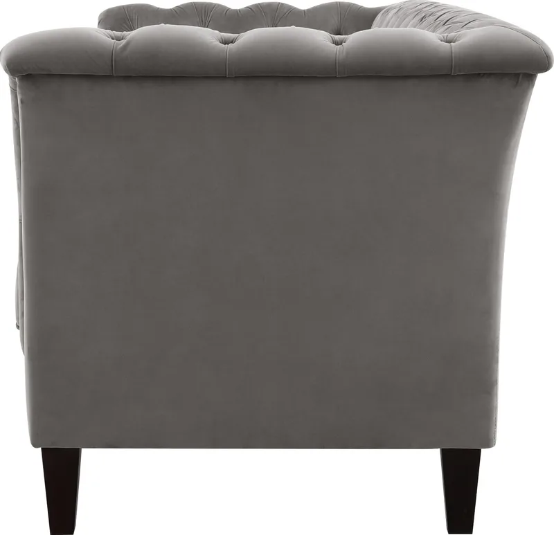 Soffa 2-sits chesterfield grå - Henry - Grå sammet - Möbler - Soffa - Chesterfield soffa