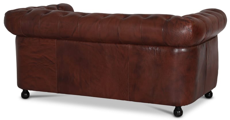 Soffa 2-sits Chesterfield i äkta läder - Brun - Möbler - Soffa - Chesterfield soffa