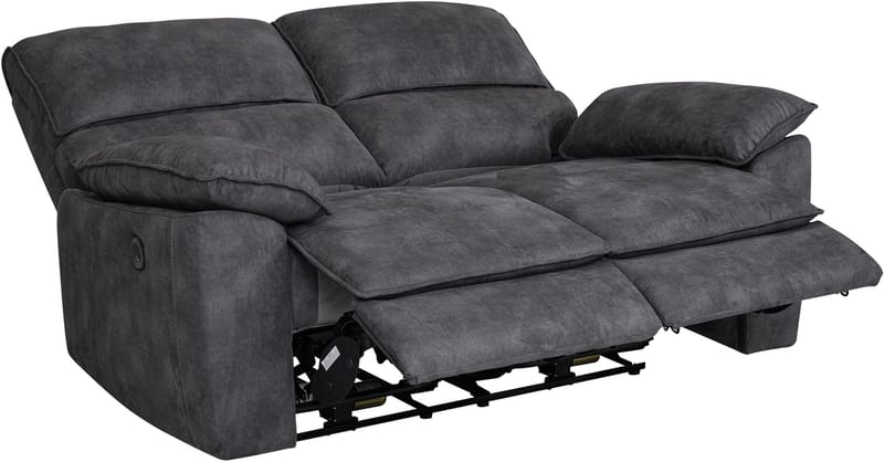Soffa 2-sits elektrisk ställbar recliner - Grå - Grå - Möbler - Soffa - Biosoffa & reclinersoffa