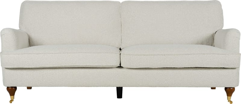 Soffa 210 cm bred Howard Watford Deluxe i bouclé, Vit