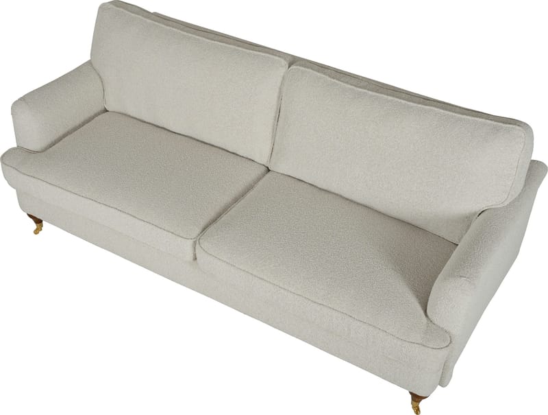Soffa 210 cm bred Howard Watford Deluxe i bouclé - Vit - Möbler - Soffa - Howardsoffor