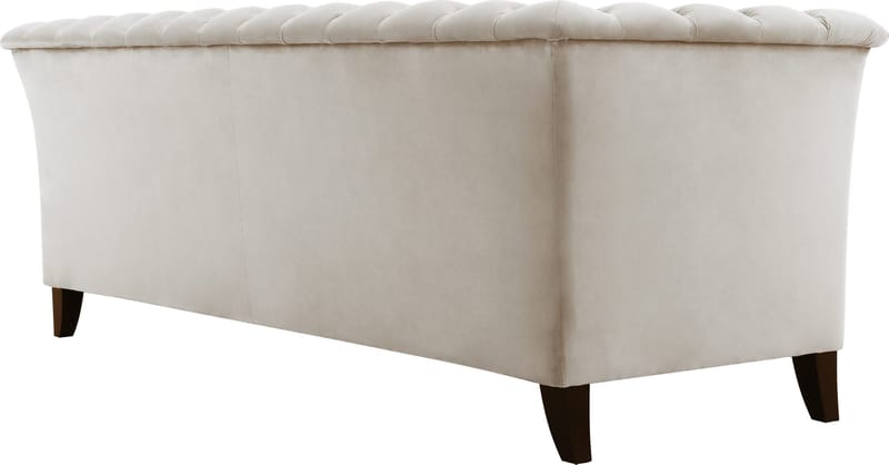 Soffa 3-sits Chesterfield beige - Milton - Beige sammet - Möbler - Soffa - Chesterfield soffa