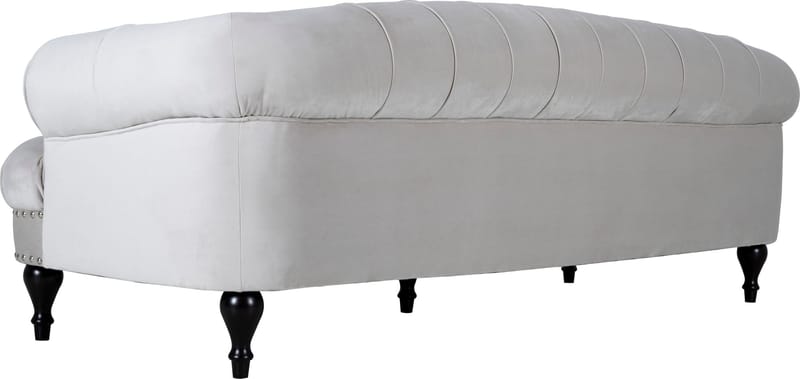 Soffa 3-sits chesterfield beige sammet - Beige - Möbler - Soffa - Chesterfield soffa