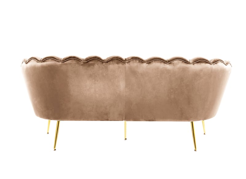 Soffa 3-sits i mörk beige sammet/mässing - Kingsley - Mörk beige - Möbler - Soffa - Sammetssoffa