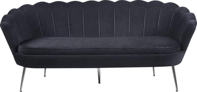 Soffa 3-sits i svart sammet - Kingsley - Svart - Möbler - Soffa - Sammetssoffa