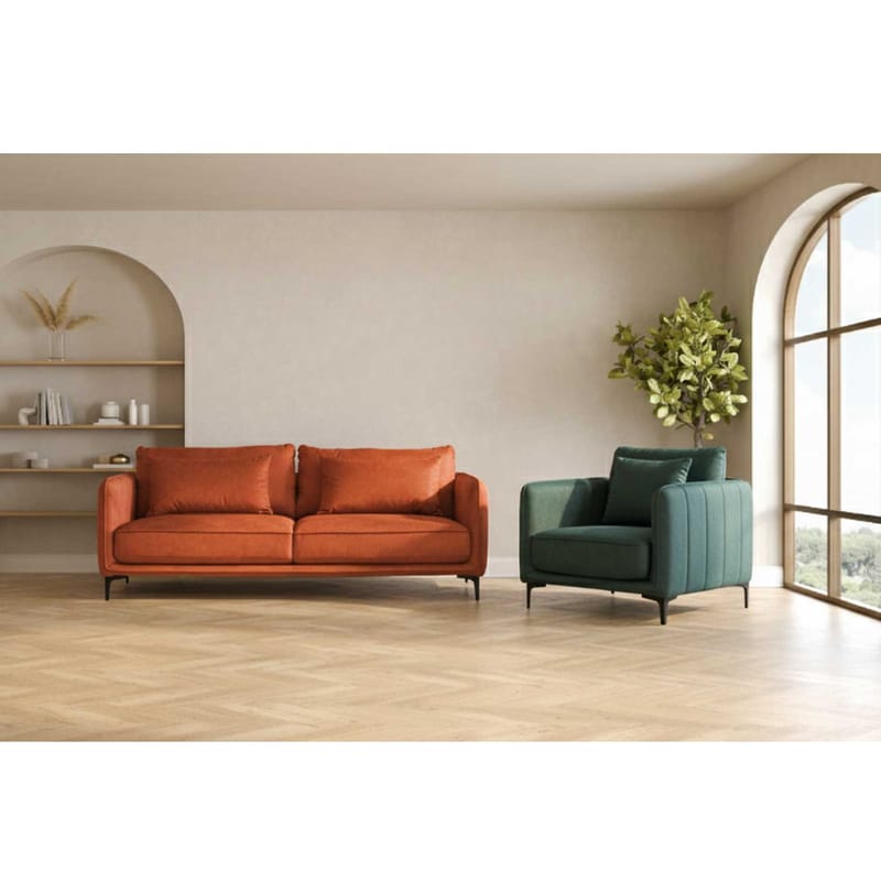 Soffa Bianka 2-sits - orange - Möbler - Soffa - Sammetssoffa