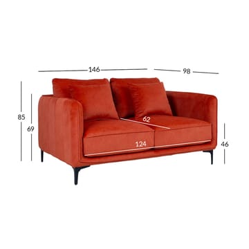 Soffa Bianka 2-sits - orange - Möbler - Soffa - Sammetssoffa